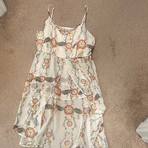 Floral White Sleeveless top/ Dress